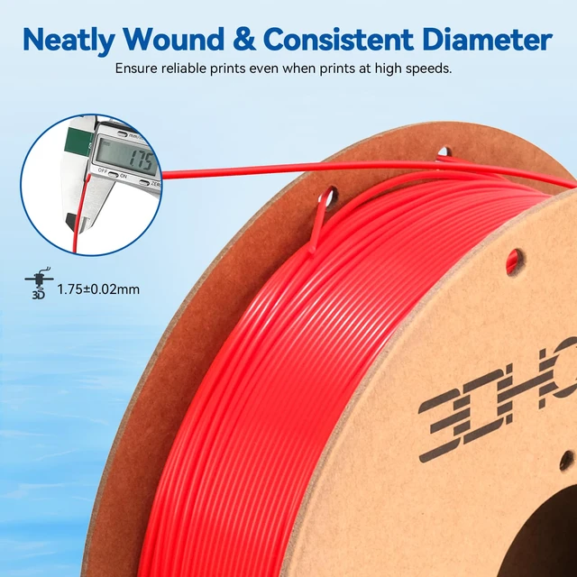 Alt view image 4 of 6 - High Speed Printer Filament 1.75mm 1kg*4 Cardboard Spool Rapid PLA to 5X Faster Printing Filament PLA Dimensional Accuracy +/- 0.02 mm Fits for Most FDM 3D Printer -Black, White, Blue, Red