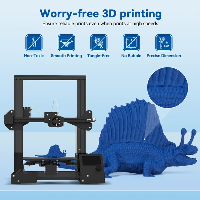Alt view image 3 of 6 - High Speed Printer Filament 1.75mm 1kg*4 Cardboard Spool Rapid PLA to 5X Faster Printing Filament PLA Dimensional Accuracy +/- 0.02 mm Fits for Most FDM 3D Printer -Black, White, Blue, Red
