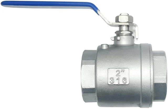 Alt view image 4 of 6 - 2" NPT Female 316 Stainless Steel Full Port Ball Valve Vinyl Handle WOG1000