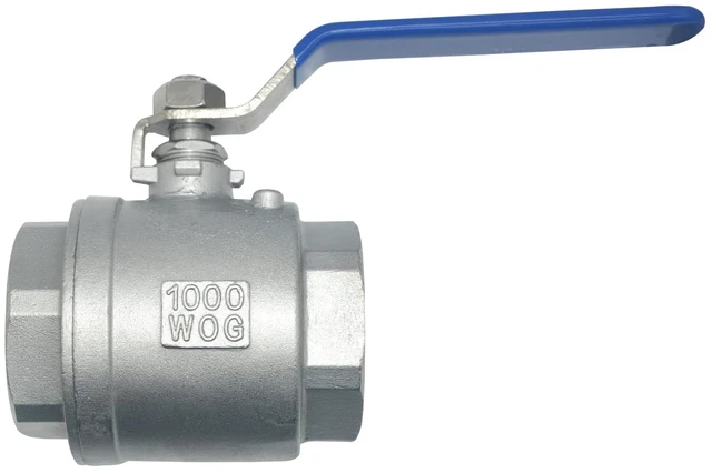 Alt view image 3 of 6 - 2" NPT Female 316 Stainless Steel Full Port Ball Valve Vinyl Handle WOG1000