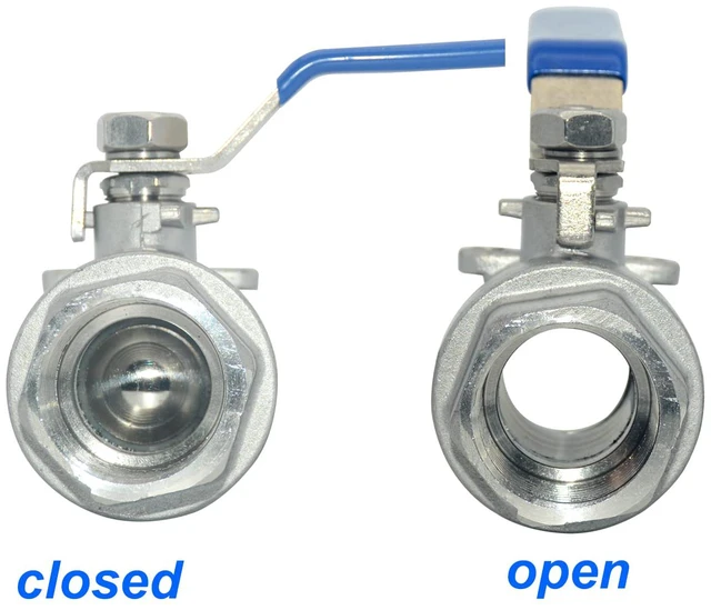 Alt view image 5 of 6 - 1-1/2" MPT Female 316 Stainless Steel Full Port Ball Valve Vinyl Handle WOG1000 (1.5 Inch 2pcs)
