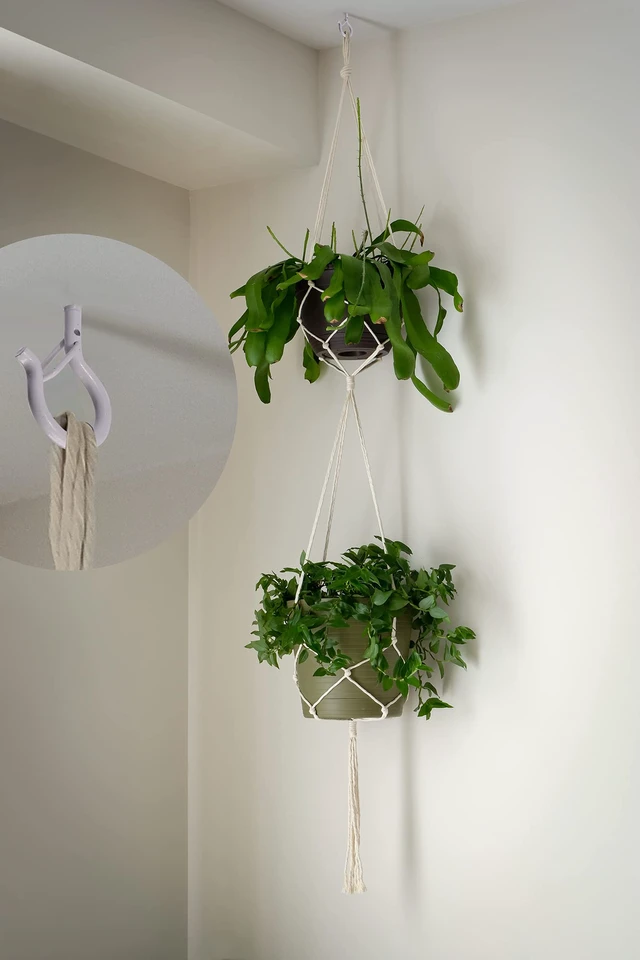 Alt view image 3 of 7 - 30 Pack Screw Hooks for Hanging Plants Outdoor Lights(White) Christmas Seasonal Lighting, Heavy Duty 2.2 Inch Eye Hook Cup Ceiling Hook Q-Hanger for Patio, Wall Wood Ceiling Deck Mount