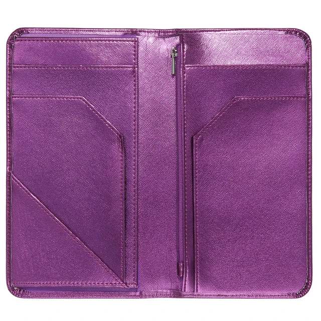 Alt view image 6 of 7 - 4.7 X 9 Metallic Purple Server Book with Zipper Pocket Bling Waitress Book with Money Pocket and Magnetic Closure, Restaurant Waitstaff Organizer Fit Server Apron with High Volume Pocket