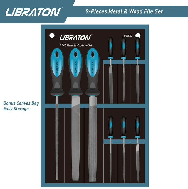Alt view image 6 of 7 - Metal Files 9PCs, File Set for Metal, Needle Files, Files Rasps Flat, Round, Half-Round Files for Metalworking, Metal, Woodworking, Wood, Carpentry