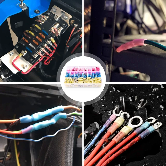Alt view image 7 of 7 - 270 PCS Heat Shrink Wire Connector Waterproof Marine Automotive Connector Assortment Rings Fork Hook Spade Butt Splices