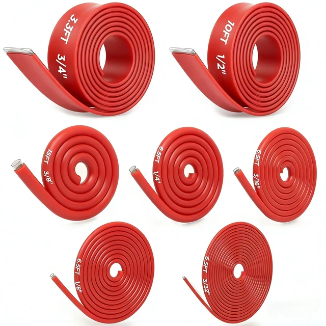 Main image of 7-Size Heat Shrink Tubing Roll Kit: 4:1 Adhesive Lined, 54 Ft Marine Grade Waterproof, Insulated Sealed, Oil-Proof & Wear-Resistant, for Home Use & Industrial Applications (Red)