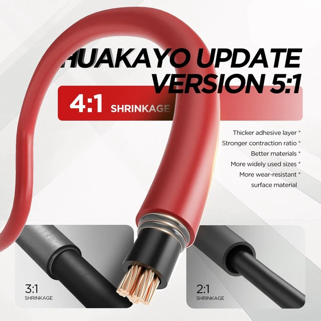 Alt view image 3 of 7 - 7-Size Heat Shrink Tubing Roll Kit: 4:1 Adhesive Lined, 54 Ft Marine Grade Waterproof, Insulated Sealed, Oil-Proof & Wear-Resistant, for Home Use & Industrial Applications (Red)