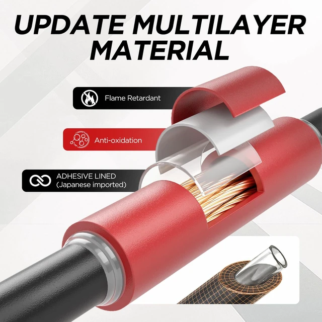 Alt view image 4 of 7 - 7-Size Heat Shrink Tubing Roll Kit: 4:1 Adhesive Lined, 54 Ft Marine Grade Waterproof, Insulated Sealed, Oil-Proof & Wear-Resistant, for Home Use & Industrial Applications (Red)