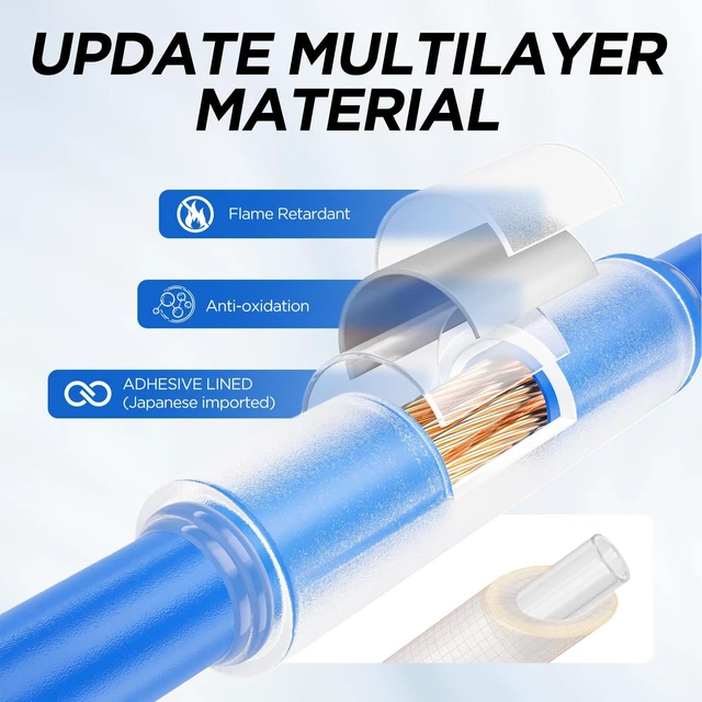 Alt view image 5 of 7 - 5:1 Heat Shrink Tubing Kit, Industry-Leading 5:1 Ratio Shrink Wrap Tubing Adhesive Lined, Heat Shrink Wire Connectors, Marine Grade Dual Wall, Waterproof Electrical Wire Tube Connectors