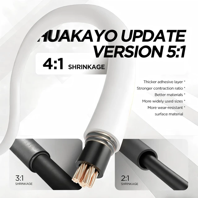 Alt view image 3 of 7 - 7-Size Heat Shrink Tubing Roll Kit: 4:1 Adhesive Lined, 54 Ft Marine Grade Waterproof, Insulated Sealed, Oil-Proof & Wear-Resistant, for Home Use & Industrial Applications (White)