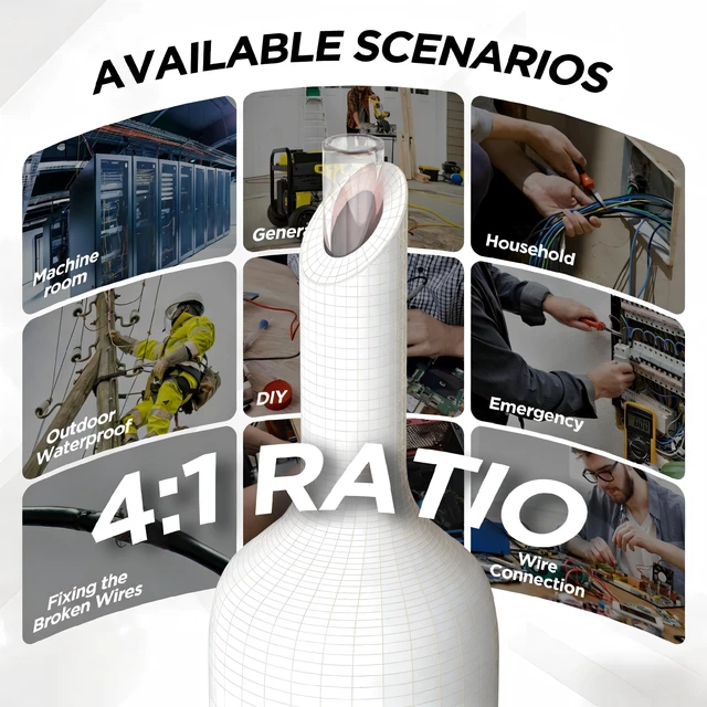 Alt view image 7 of 7 - 7-Size Heat Shrink Tubing Roll Kit: 4:1 Adhesive Lined, 54 Ft Marine Grade Waterproof, Insulated Sealed, Oil-Proof & Wear-Resistant, for Home Use & Industrial Applications (White)