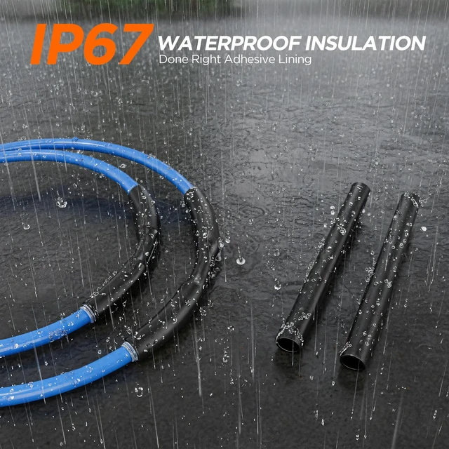 Alt view image 6 of 7 - 5:1 Heat Shrink Tubing Kit, Industry-Leading 5:1 Ratio Shrink Wrap Tubing Adhesive Lined, Heat Shrink Wire Connectors, Marine Grade Dual Wall, Waterproof Electrical Wire Tube Connectors(Black)
