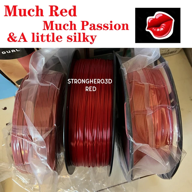 Alt view image 3 of 7 - PLA High Speed 3D Printer Filament 1.75mm, Silk Deep Red PLA Filament, Glossy Ruby Red Filament, High Speed PLA 3D Printing Filament for Dragons, Figures, 1kg Spool