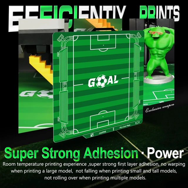 Alt view image 3 of 7 - JUUPINE Goal Build Plate for Bambu Lab P2S/X2D/X1/X1C/A1/P1P/P1S PLA Cool Plate 256x256mm,Room Temp Printing Save time&Energy for Bambu Lab Build Plate with QR Code Scratch-Resistant Easy to Maintain