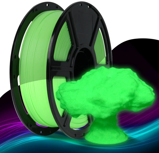 Main image of Rapid PLA Filament 1.75mm Luminous Green, 500mm/s High Speed Printing, Glow in the Dark 3D Printer Filament 1kg Spool, Dimensional Accuracy +/- 0.02mm, Brilliant, Long-Lasting Glow