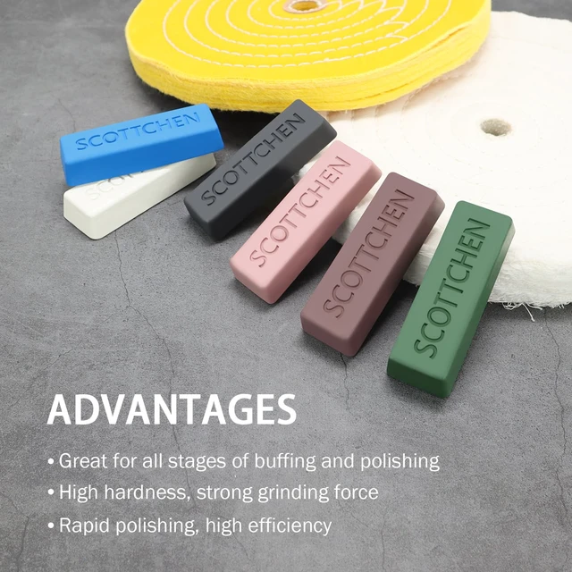 Alt view image 4 of 7 - Buffing Polishing Cutting Compounds 16 Oz.Kit-for Stainless Steel Aluminum Jewelry,Black White Purple Brown Blue Green,from Course to Fine - 6 Pcs