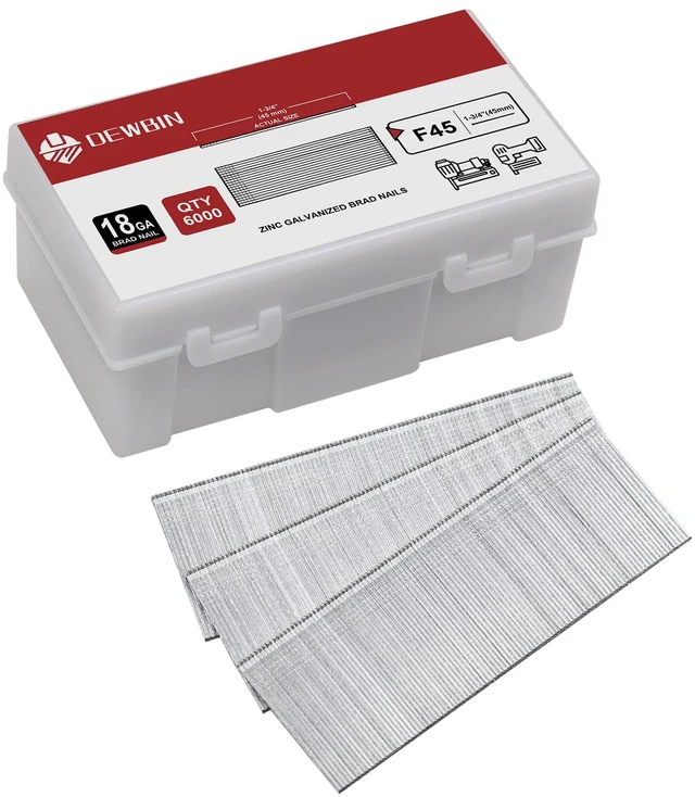 Main image of 18 Gauge Brad Nails, 6000 Counts 1-3/4-inch 18 GA Brad Nails, Galvanized Nails for Nail Gun, Finishing Nail Gun Nails for Pneumatic, Electric Brad Nailer Gun