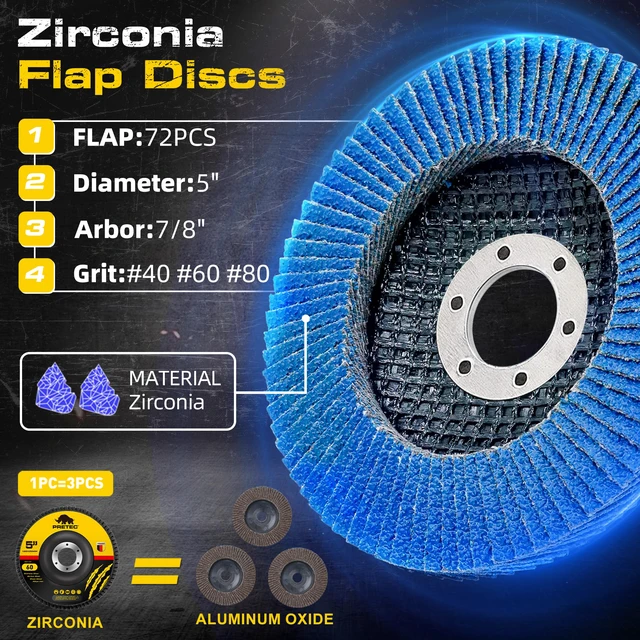 Alt view image 4 of 7 - 26 Packs Angle Grinder Cutting Flap Grinding Disc Wheel, 5 Inch 20 Packs 5"x3/64"x7/8" Cut off Wheels,3 Packs 4.5"x7/8" 60 Grit Flap Discs, 3 Packs 5"x3/64"x7/8" Grinding Wheels