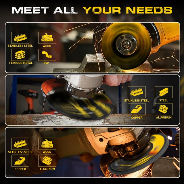 Alt view image 5 of 7 - 26 Packs Angle Grinder Cutting Flap Grinding Disc Wheel, 5 Inch 20 Packs 5"x3/64"x7/8" Cut off Wheels,3 Packs 4.5"x7/8" 60 Grit Flap Discs, 3 Packs 5"x3/64"x7/8" Grinding Wheels