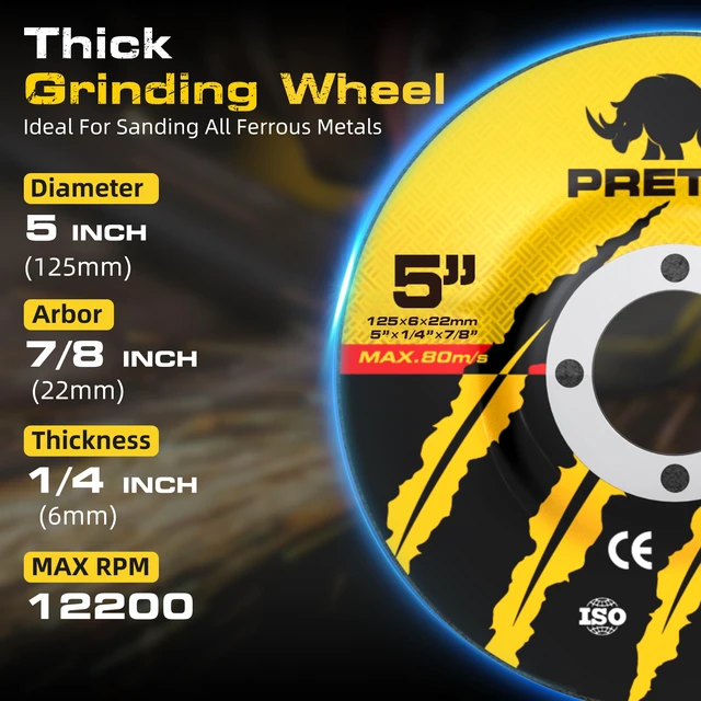 Alt view image 6 of 7 - 26 Packs Angle Grinder Cutting Flap Grinding Disc Wheel, 5 Inch 20 Packs 5"x3/64"x7/8" Cut off Wheels,3 Packs 4.5"x7/8" 60 Grit Flap Discs, 3 Packs 5"x3/64"x7/8" Grinding Wheels