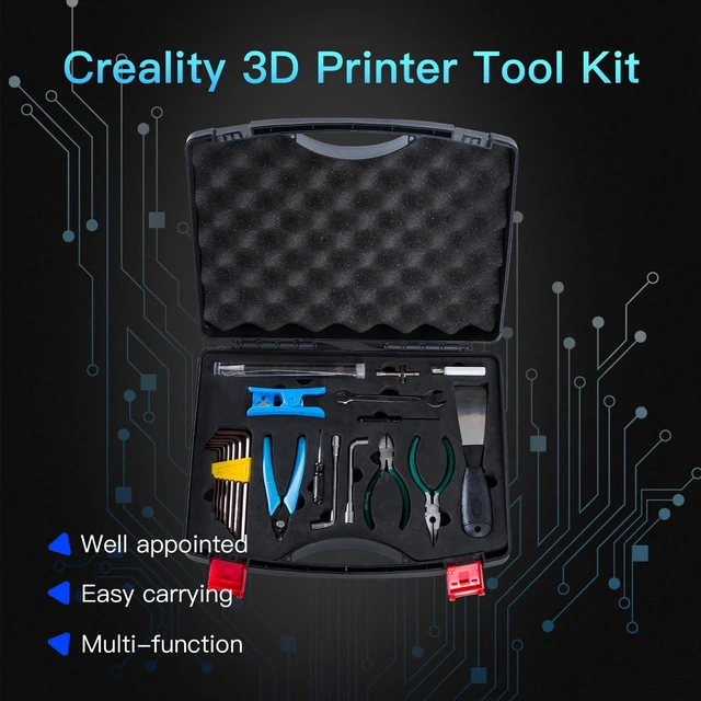 Alt view image 5 of 7 - 3D Printer Tool Box Kit, 35Pcs Case Includes 18 Types of Tools Screwdriver/Wrench/Pliers/Needle/SD Reader 3D Printing ABS Storage Toolbox Set for Cleaning Finishing Printing
