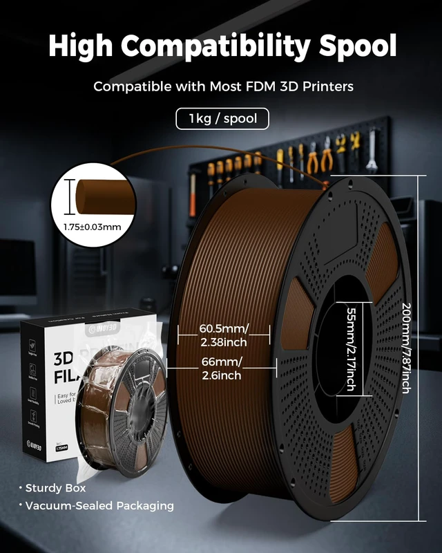 Alt view image 7 of 7 - 4kg Elite PLA+ Filament Bundle, High Speed PLA Plus 3D Printer Filament 1.75mm, Neatly Wound 3D Printing Filament, Individually Vacuum Packed, 1kg / Spool, Pack of 4, Black+Jade White+Red+Green