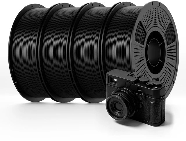Main image of 4kg Elite PLA+ Filament Bundle, High Speed PLA Plus 3D Printer Filament 1.75mm, Neatly Wound 3D Printing Filament, Individually Vacuum Packed, 1kg per Spool, Pack of 4 (Black*4)