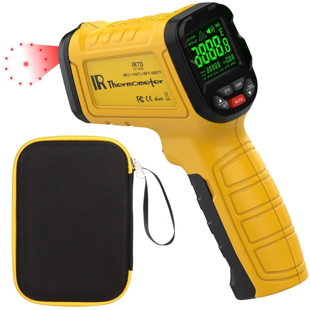 Main image of Infrared Thermometer Temperature Gun, 2732°F, 50:1 Pyrometer High IR Temp Measurement Tool for Industrial Furnace Kiln Foundry Metal Casting Welding HVAC