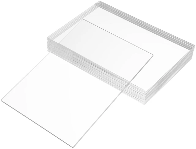 Main image of Pack of 10 Clear Cast Acrylic Sheet 5" x 7" x 1/8" Thick (3mm) Plexiglass Panel; Transparent; Plastic Board; for Sign, Craft, Display Projects, Laser Cutting, Engraving