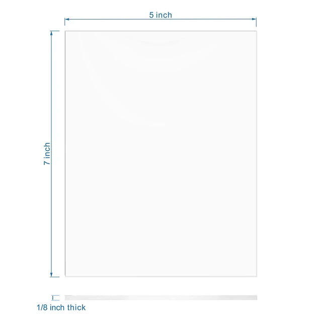 Alt view image 3 of 7 - Pack of 10 Clear Cast Acrylic Sheet 5" x 7" x 1/8" Thick (3mm) Plexiglass Panel; Transparent; Plastic Board; for Sign, Craft, Display Projects, Laser Cutting, Engraving