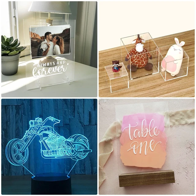 Alt view image 7 of 7 - Pack of 10 Clear Cast Acrylic Sheet 4" x 6" x 1/8" Thick (3mm) Plexiglass Panel; Transparent; Plastic Board; for Sign, Craft, Display Projects, Laser Cutting, Engraving