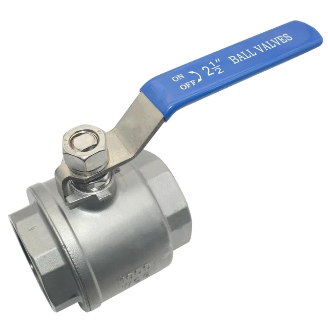 Main image of 2-1/2" NPT Female 316 Stainless Steel Full Port Ball Valve Vinyl Handle WOG1000 (2-1/2 inch)