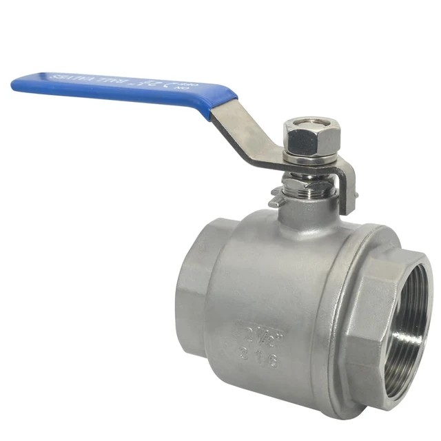 Alt view image 2 of 6 - 2-1/2" NPT Female 316 Stainless Steel Full Port Ball Valve Vinyl Handle WOG1000 (2-1/2 inch)