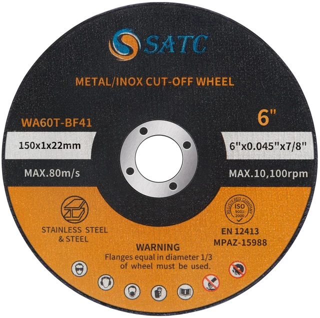 Main image of Cutting Wheel 6 in 6" x.045 x7/8" Cut Off Wheels for Metal 25 PCS Cutting Discs Fits Angle Grinder Concrete Accessories Saw Grinder Metal Cut Tools Grinder Attachment