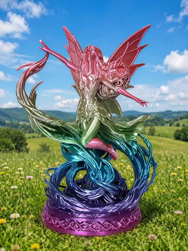 Alt view image 3 of 7 - PLA Silk Rainbow Fireworks 3D Printer Filament 1.75mm, Pink Purple Blue Yellow Green Multicolor PLA Filament, Shiny Silk Rainbow PLA for 3D Printing, Smooth Printing, 1kg Spool