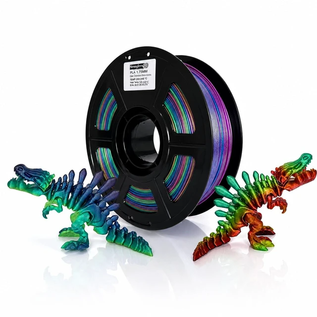 Main image of PLA 3D Printer Filament, Multi Color, Chameleon Galaxy, Rainbow PLA 1.75mm, Net Weight 1kg (2.2lbs), Accuracy +/-0.05mm for Ender3 Cr10