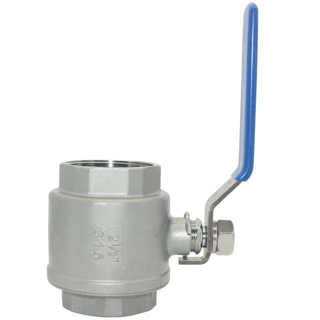 Alt view image 4 of 6 - 2-1/2" NPT Female 316 Stainless Steel Full Port Ball Valve Vinyl Handle WOG1000 (2-1/2 inch)
