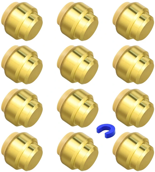 Main image of 12 Pack 1/2" Pushfit End Cap Fittings with Disconnect Clip for Copper, PEX, CPVC Pipe
