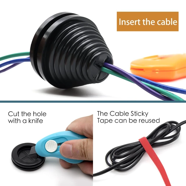 Alt view image 4 of 5 - 32 Piece Closed Rubber Grommet Firewall Solid Closed Hole Plug Kit, Tower and Round Double Sided Rubber Hole Plugs for Wire Electrical Plumbing Systems
