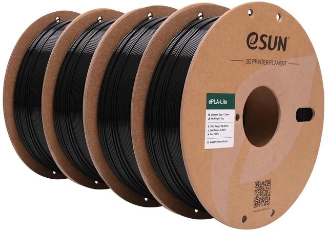 Main image of PLA Filament 1.75mm, High Toughness 3D Printer Filament Upgraded PLA Filament, Dimensional Accuracy +/- 0.03mm, 1KG per Spool, 4 Spools 3D Printing Filament for 3D Printers, Black