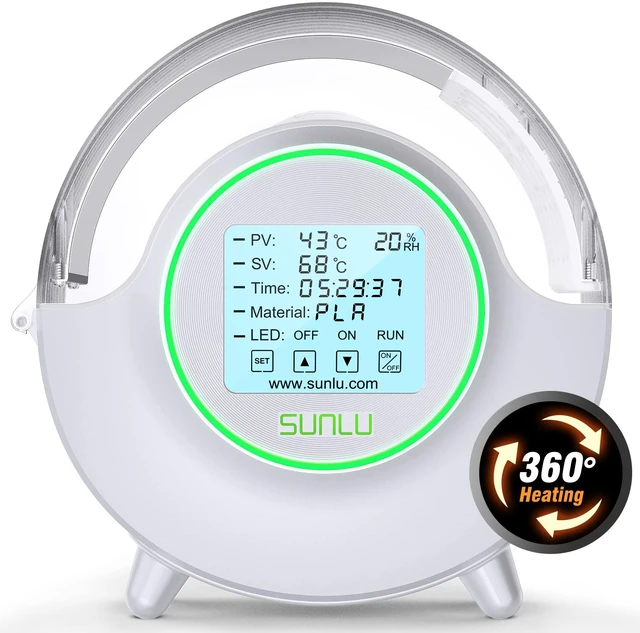Main image of Official Filament Dryer S2 Plus, 70 Max Temperature, Built-in Circulation Fan, 3D Printer Filament Storage Box Filament Dehydrator, Nylon TPU PLA PETG ABS 3D Printer Filament Dryer Box, White