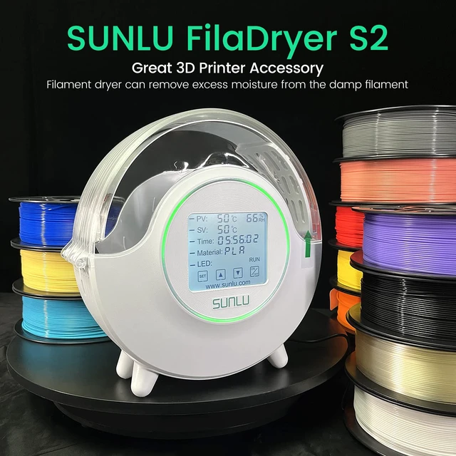Alt view image 2 of 7 - Official Filament Dryer S2 Plus, 70 Max Temperature, Built-in Circulation Fan, 3D Printer Filament Storage Box Filament Dehydrator, Nylon TPU PLA PETG ABS 3D Printer Filament Dryer Box, White