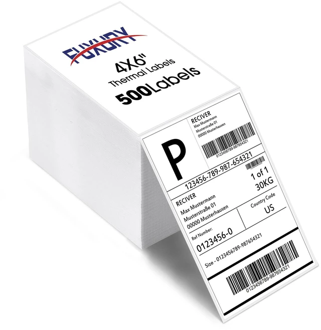 Main image of Thermal Labels 4x6 500 Labels Fanfold Direct Shipping Label with Perforated and Strong Adhesive Mailing Stickers Paper Thermal Printer Sticker for Most Printer Shipping Supplies