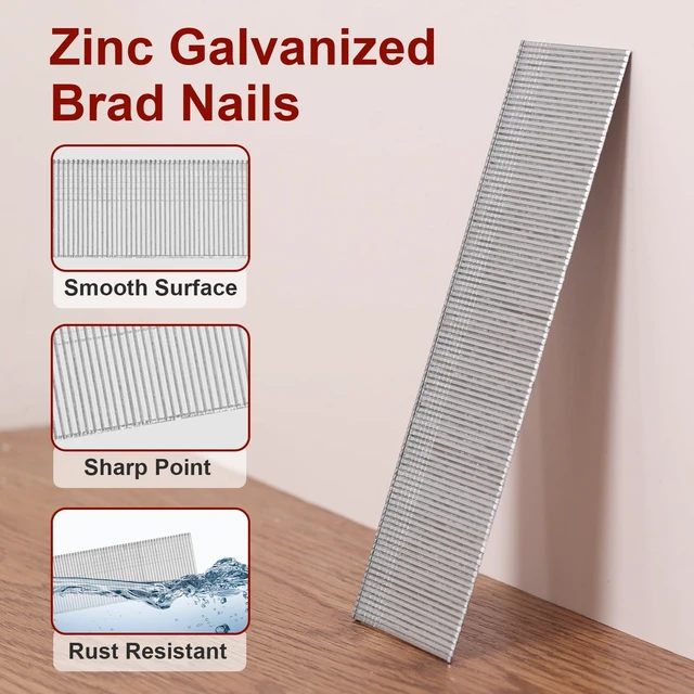 Alt view image 3 of 6 - 18 Gauge Brad Nails, 6000 Counts 1-1/2-inch 18 GA Brad Nails, Galvanized Nails for Nail Gun, Finishing Nail Gun Nails for Pneumatic, Electric Brad Nailer Gun
