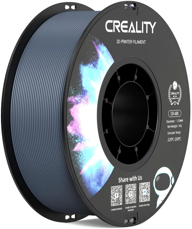 Main image of ABS Filament 1.75mm Gray 1KG, 3D Printer Filament, Excellent Resistance, Odorless Non-Toxic, Stability, Tough, 1kg(2.2lbs) Printing Filament for 3D Printer