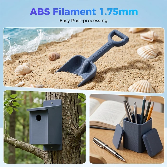 Alt view image 6 of 7 - ABS Filament 1.75mm Gray 1KG, 3D Printer Filament, Excellent Resistance, Odorless Non-Toxic, Stability, Tough, 1kg(2.2lbs) Printing Filament for 3D Printer