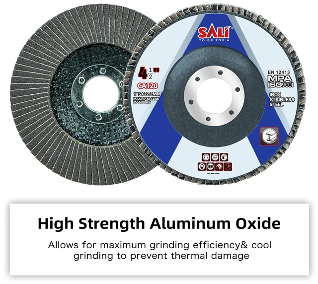 Alt view image 7 of 7 - 24 Pack Flap Disc 120 Grit 4.5" x 7/8-Inch Sanding Disc Bevel Type #29 Premium and Industrial Grade Angle Grinder Grinding Wheel High Performance Edge Grinding