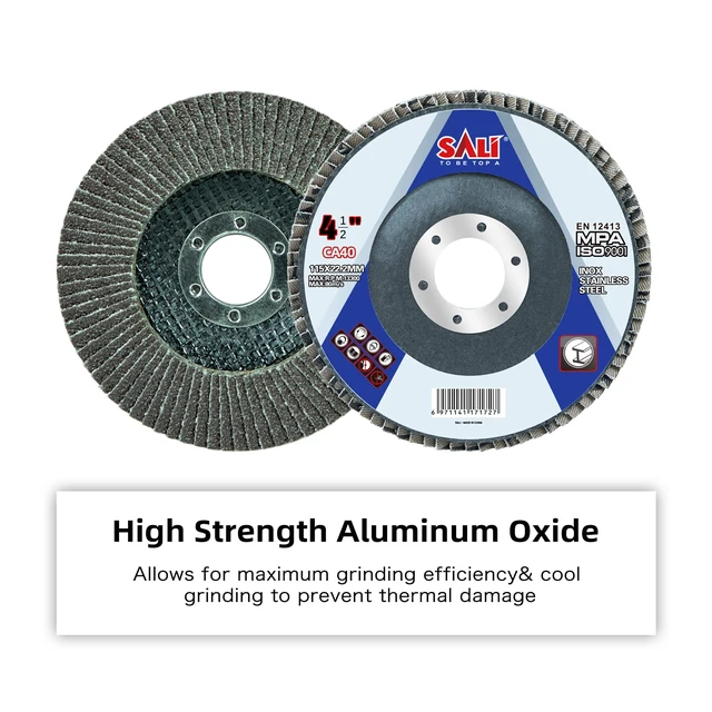 Alt view image 4 of 7 - 48 Pack Flap Disc 40 Grit 4.5" x 7/8-Inch Sanding Disc Bevel Type #29 Premium and Industrial Grade Angle Grinder Grinding Wheel High Performance Edge Grinding
