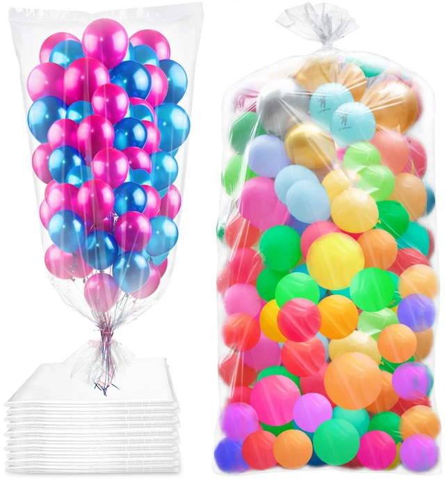 Main image of 10 Pcs 98.4 x 59 Inches Clear Large Balloon Bags for Transport Christmas Tree Disposal and Storage Bag, Balloon Drop Bag, Giant Carrying Storage Bags for Wedding Birthday Party Supplies