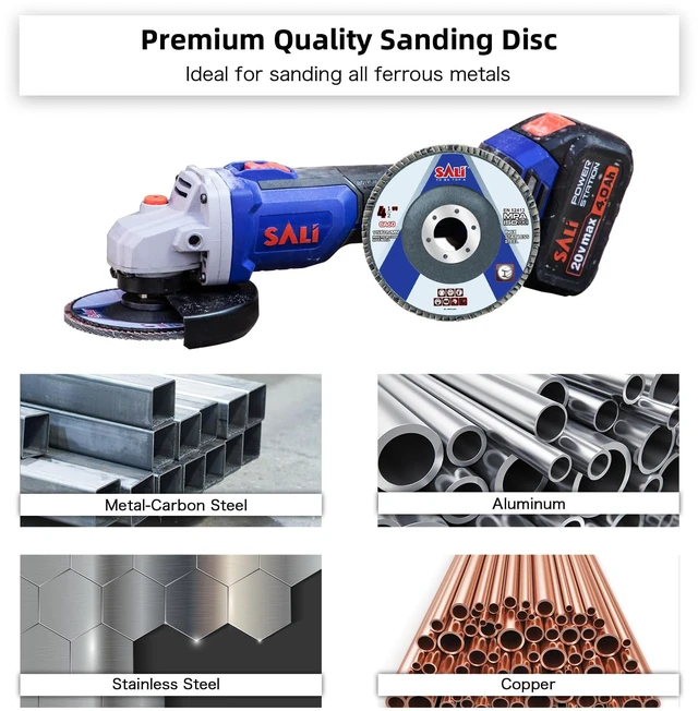 Alt view image 3 of 7 - 24 Pack Flap Disc 60 Grit 4.5" x 7/8-Inch Sanding Disc Bevel Type #29 Premium and Industrial Grade Angle Grinder Grinding Wheel High Performance Edge Grinding